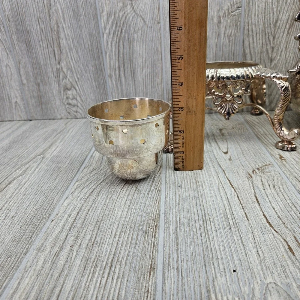 Vintage Silver Plated Ornate Repousse Teapot on Warming Stand Set